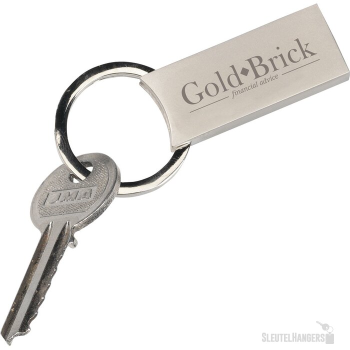 Metalen sleutelhanger met kliksysteem Zilver