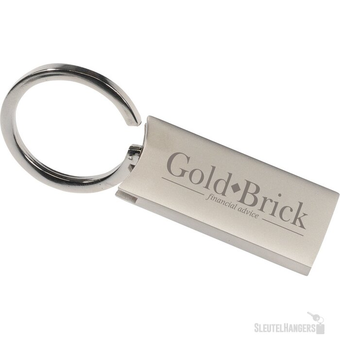 Metalen Sleutelhanger Met Kliksysteem Zilver