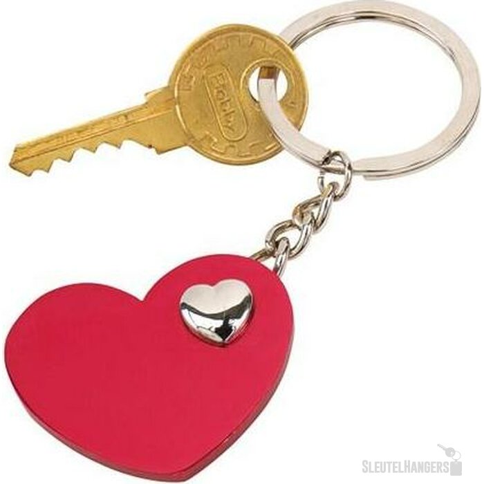 Sleutelhanger Heart in Heart rood