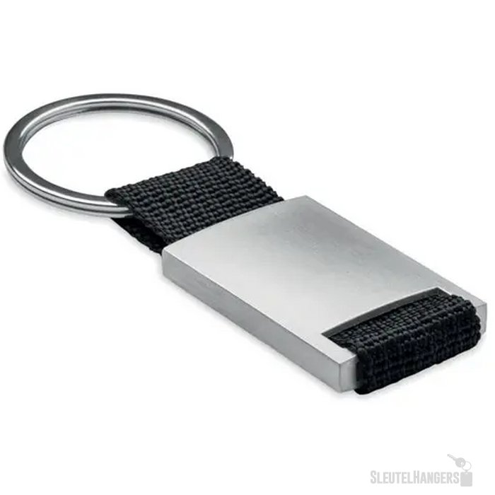 Metalen sleutelhanger Tech zwart
