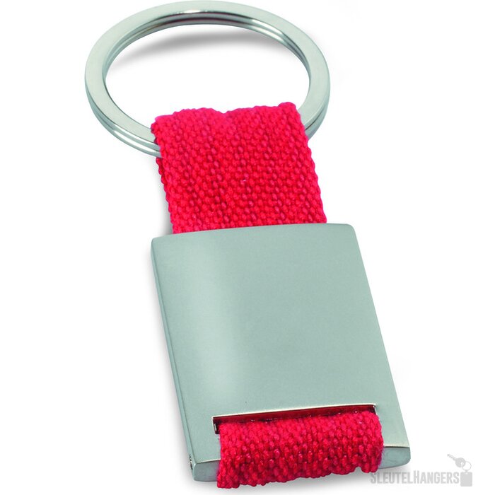 Metalen sleutelhanger Tech rood