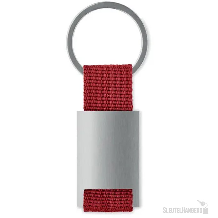 Metalen sleutelhanger Tech rood