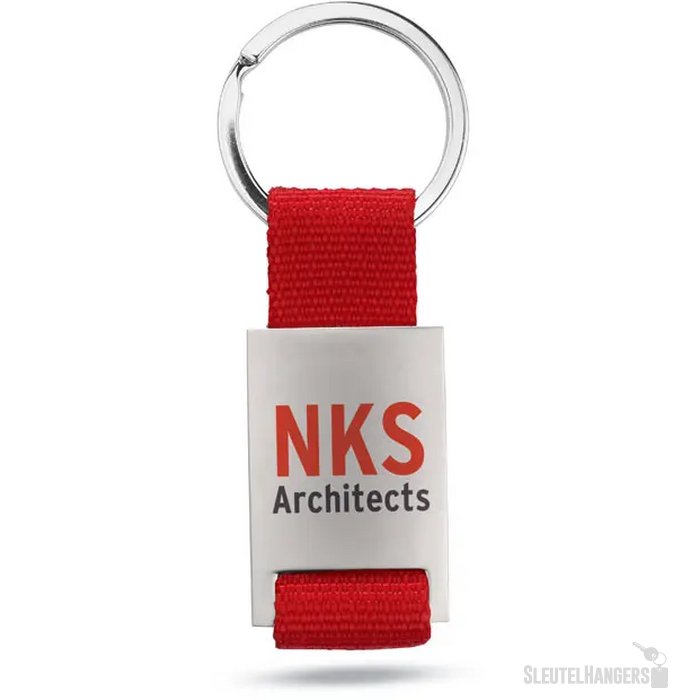 Metalen sleutelhanger Tech rood