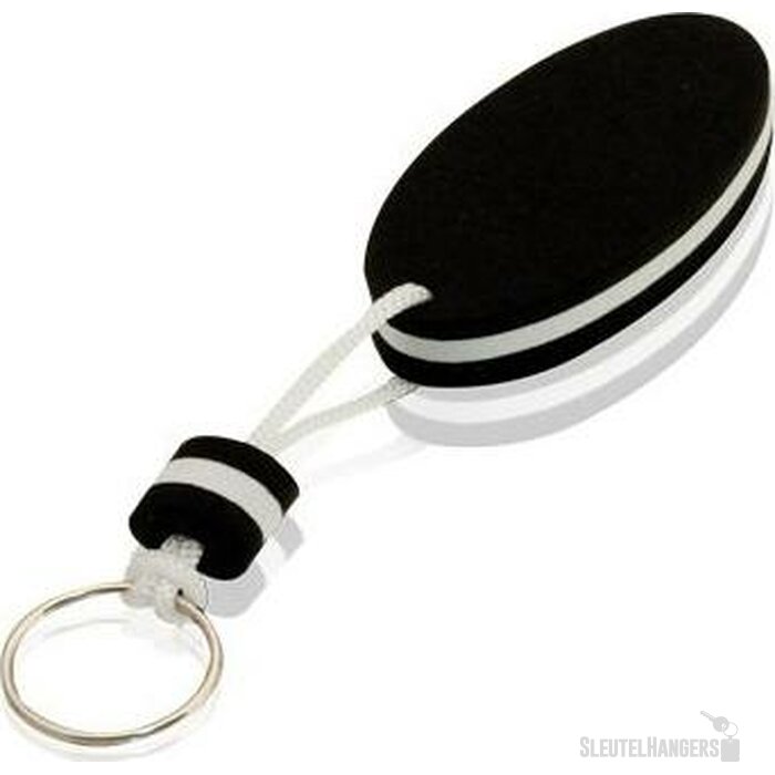 Ovale drijvende sleutelhanger Zwart