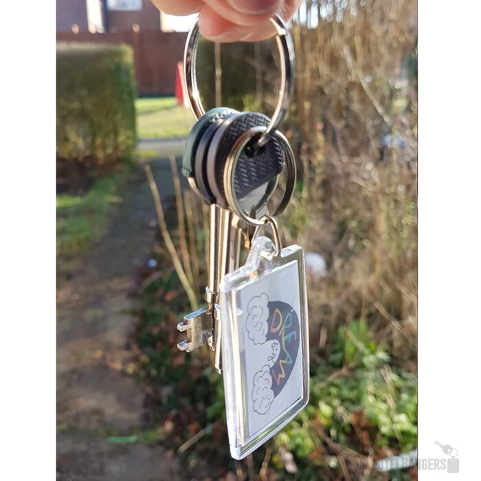 Doorzichtige sleutelhanger XL