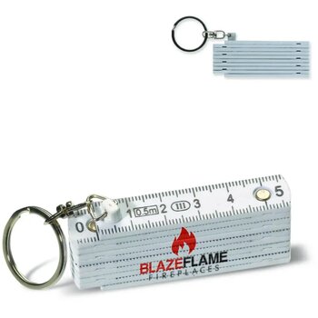 Duimstok sleutelhanger 0.5m wit
