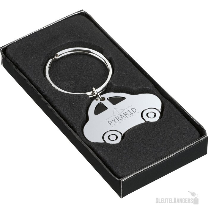 Metalen Sleutelhanger In Autovorm Zilver
