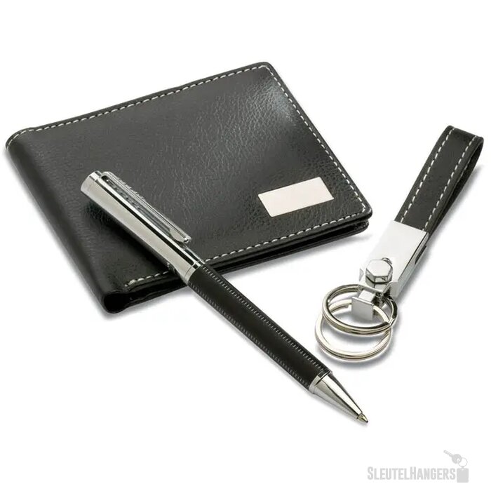 3-delige pu cadeauset Eleganci zwart