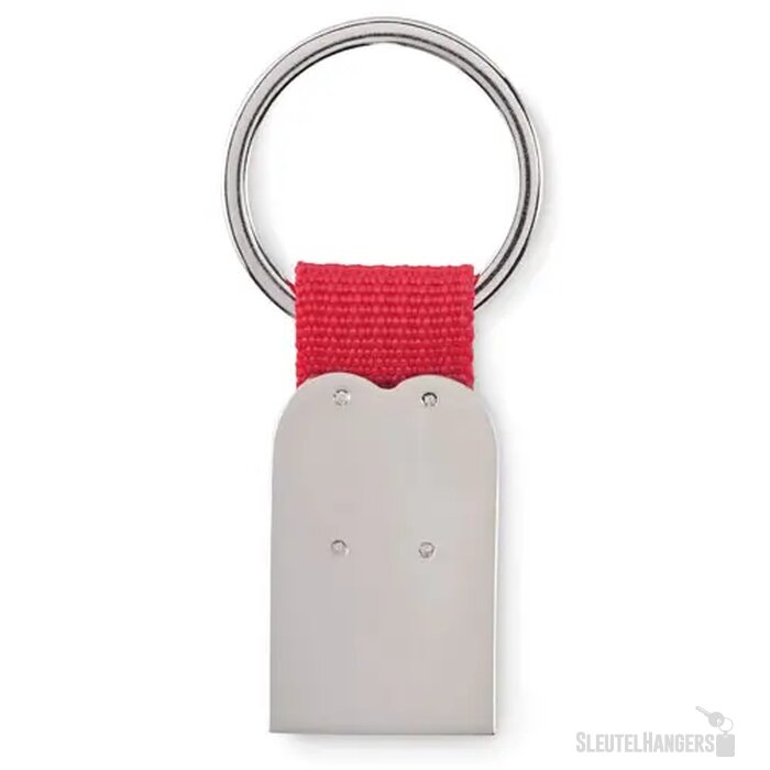 Metalen sleutelhanger Bonheur rood