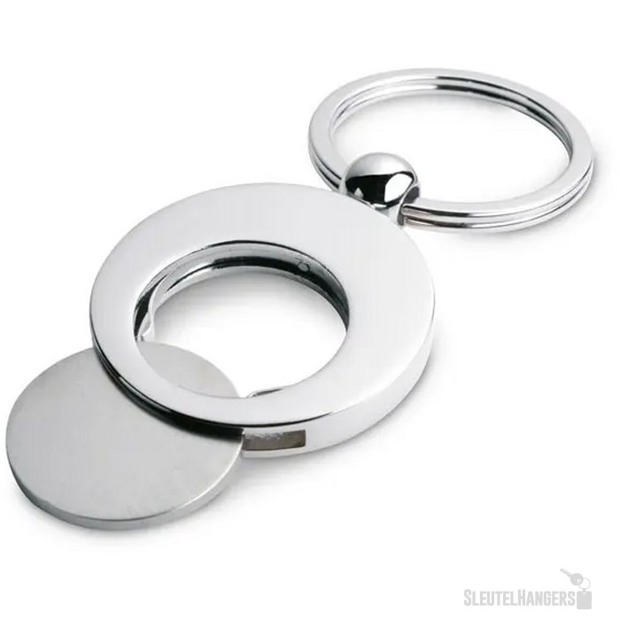 Sleutelhanger met munt Euring glanzend zilver
