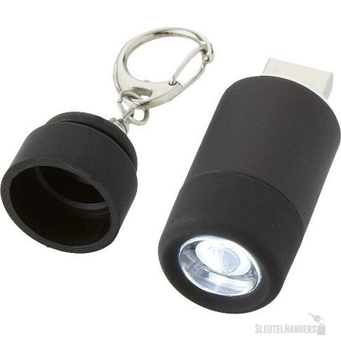 Avior oplaadbaar USB-sleutelhangerlampje Zwart