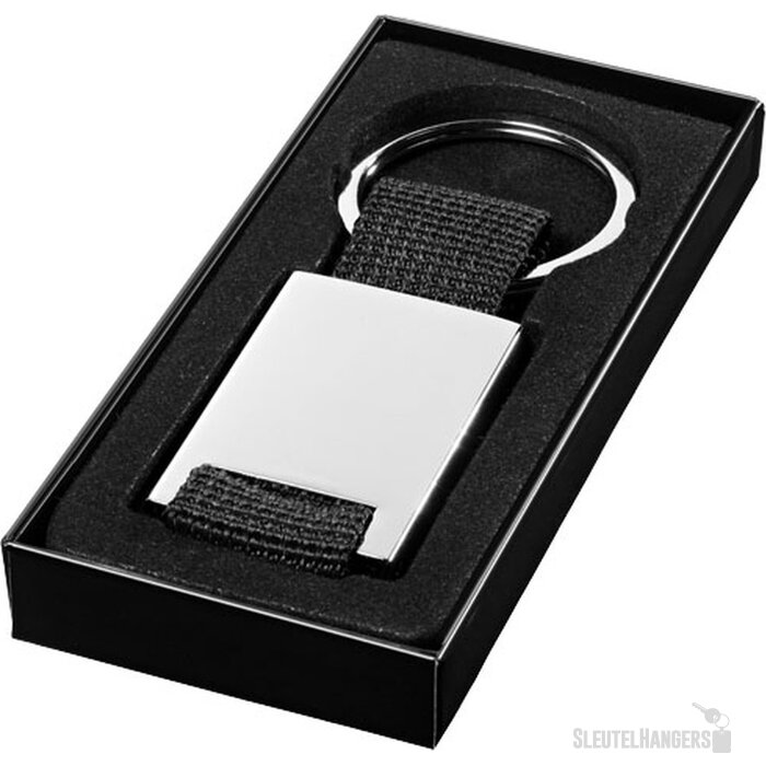 Rechthoekige sleutelhanger Zilver Zilver,Zwart Zilver, Zwart