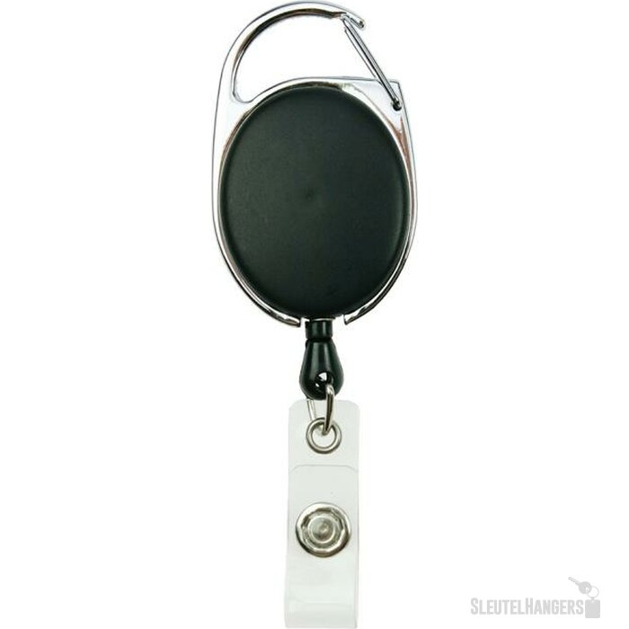 Skipashouder met musketonhaak Zwart