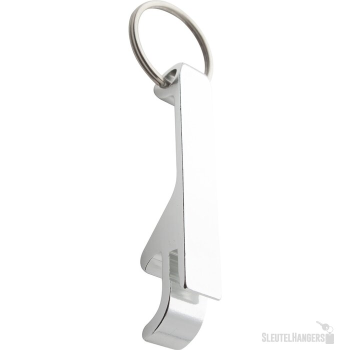 Sleutelhanger Met Fles- En Blikopener Zilver