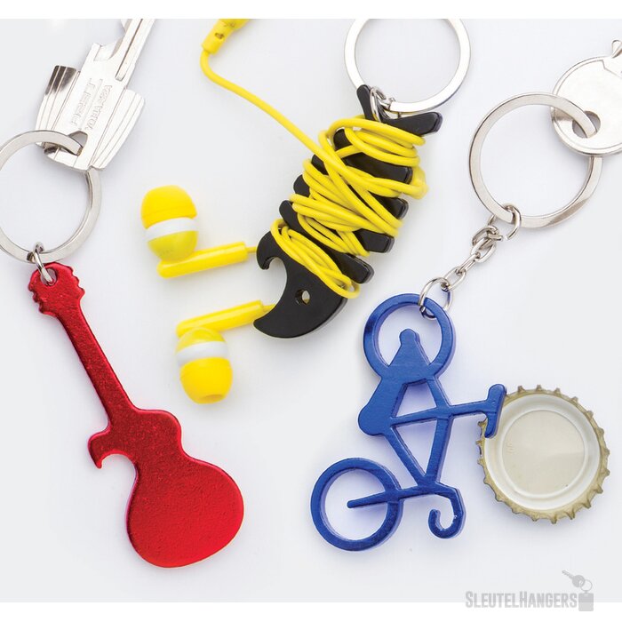 Fiets Sleutelhanger Met Opener Blauw