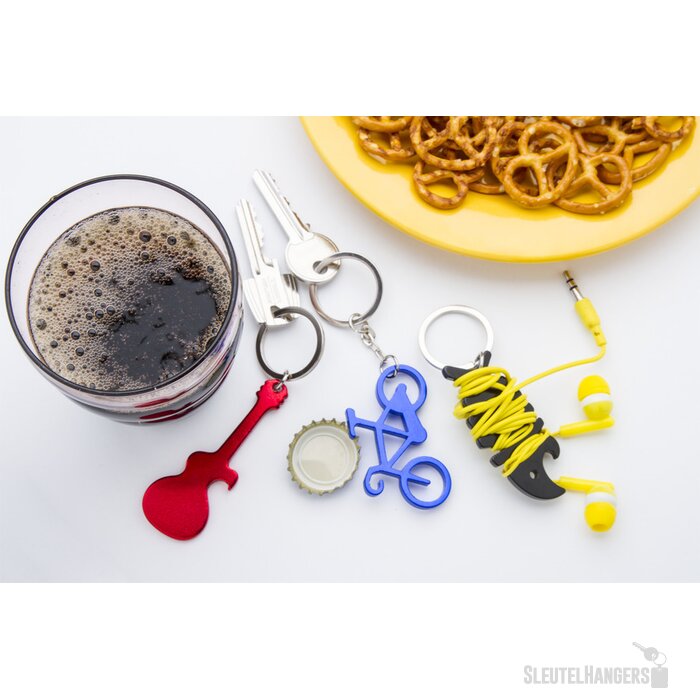 Fiets Sleutelhanger Met Opener Blauw