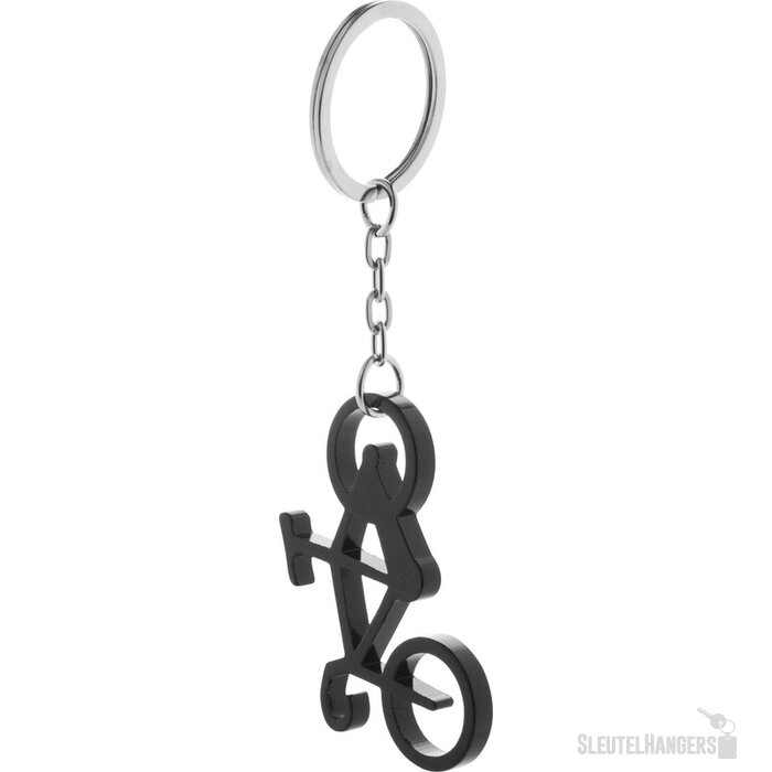 Fiets Sleutelhanger Met Opener Zwart