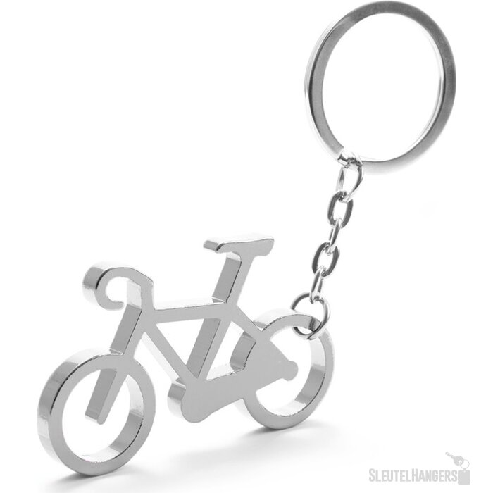 Fiets Sleutelhanger Met Opener Zilver