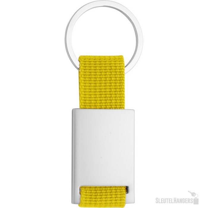 Sleutelhanger met polyester koord Geel