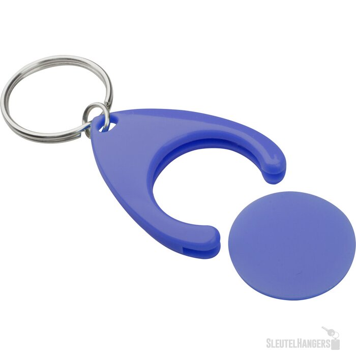 Plastic Winkelwagenmuntenhouder Blauw