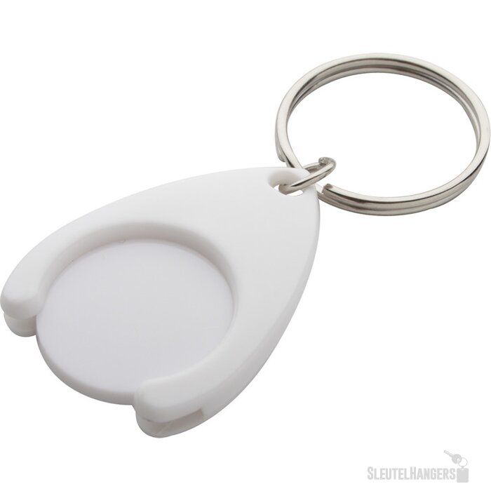 Plastic Winkelwagenmuntenhouder Wit