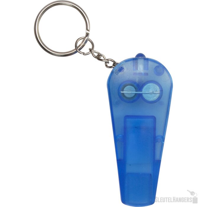 Sleutelhanger met fluitje en lampje Blauw