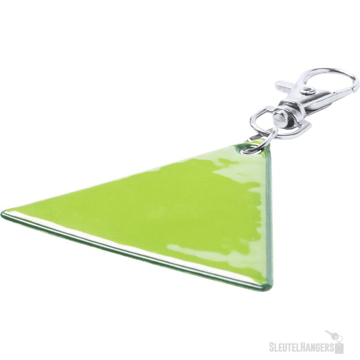 Driehoekige Reflecterende Sleutelhanger Geel
