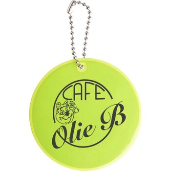 Ronde Reflecterende Sleutelhanger Geel Ronde Reflecterende Sleutelhanger Geel