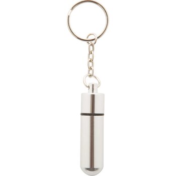 Sleutelhanger Met Pillendoosje Zilver Sleutelhanger Met Pillendoosje Zilver