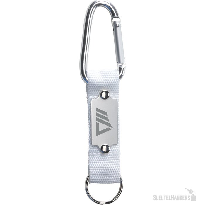 Karabijnhaak Met Koord En Sleutelring Wit