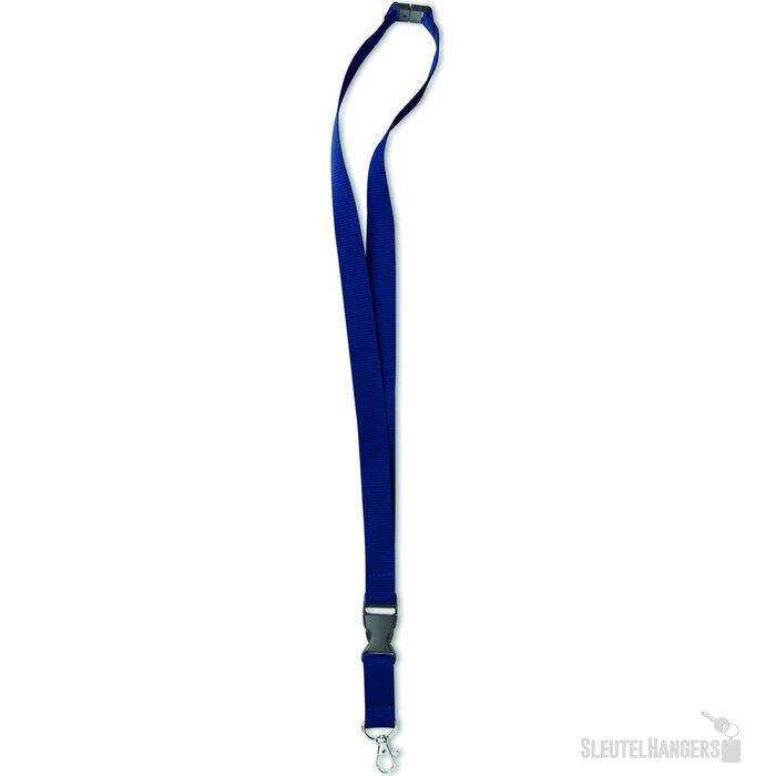 Lanyard, metalen haak. 20 mm Lany blauw