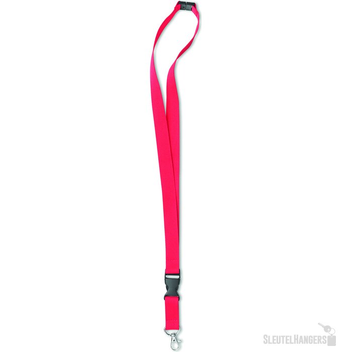 Lanyard, metalen haak. 20 mm Lany rood