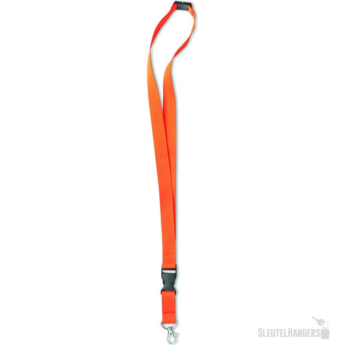 Lanyard, metalen haak. 20 mm Lany oranje