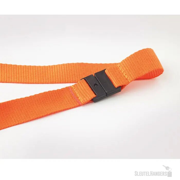 Lanyard, metalen haak. 20 mm Lany oranje