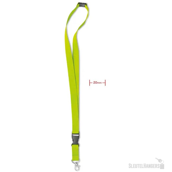 Lanyard, metalen haak. 20 mm Lany limoen