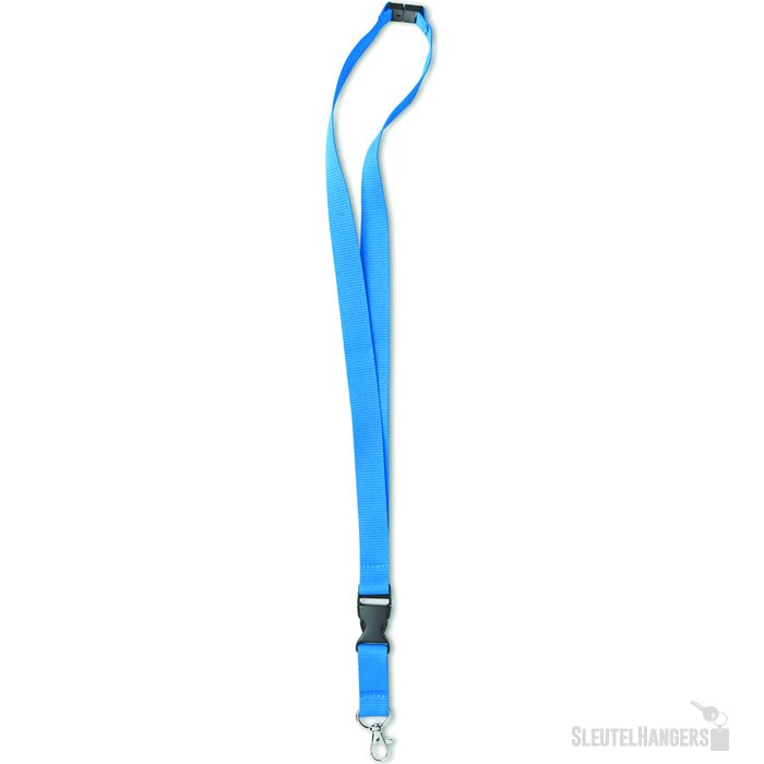 Lanyard, metalen haak. 20 mm Lany turquoise
