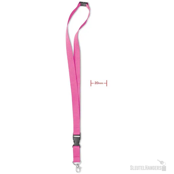 Lanyard, metalen haak. 20 mm Lany fuchsia