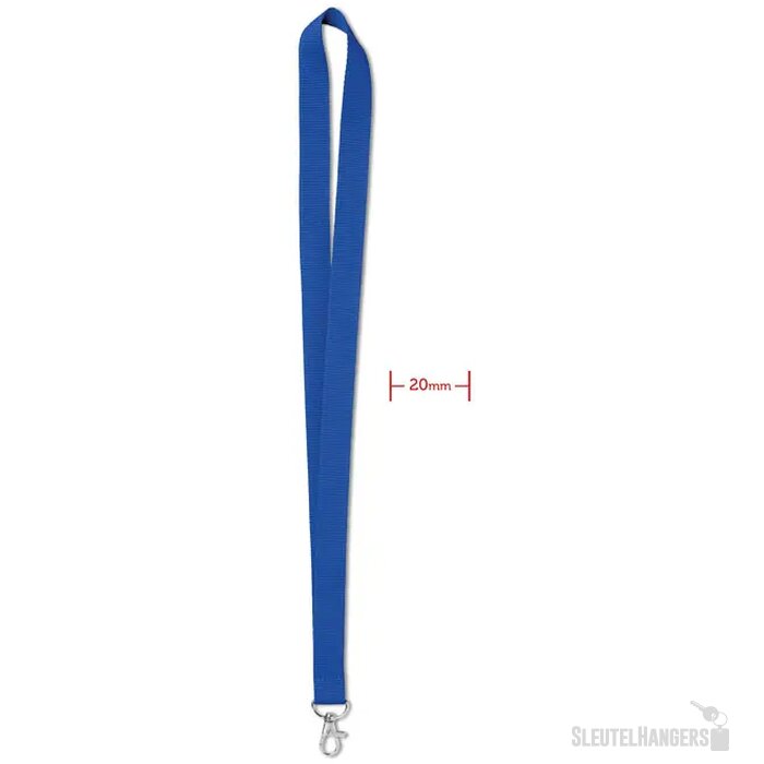 Lanyard 20 mm Simple lany Kobaltblauw