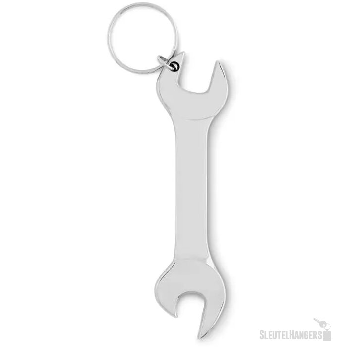 Ringsleutel flesopener met sleutelhanger Zilver