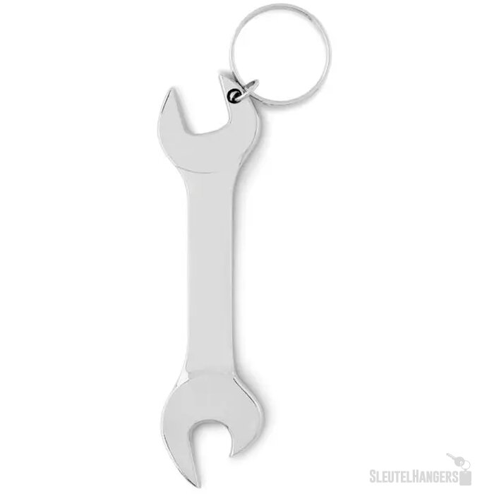 Ringsleutel flesopener met sleutelhanger Zilver