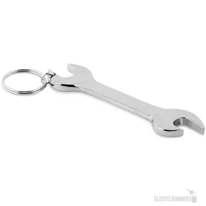 Ringsleutel flesopener met sleutelhanger Zilver