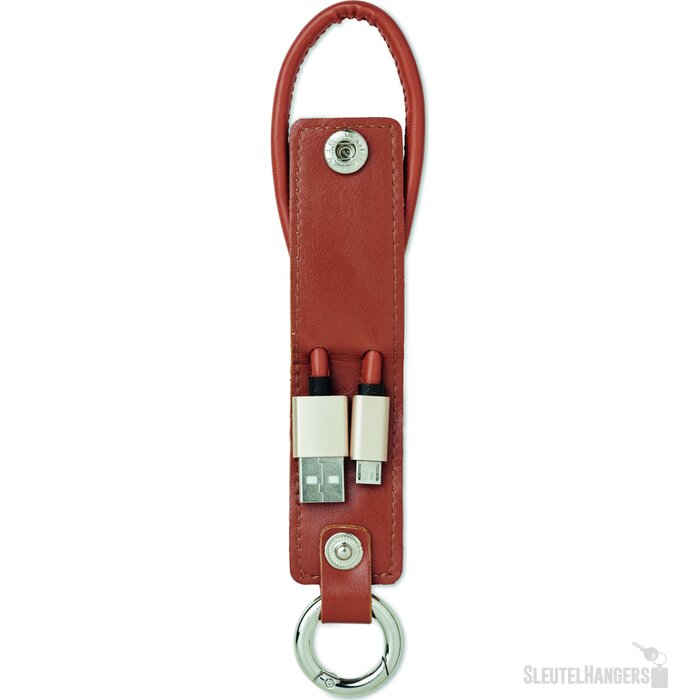 Sleutelhanger met oplaadkabel Liso bruin