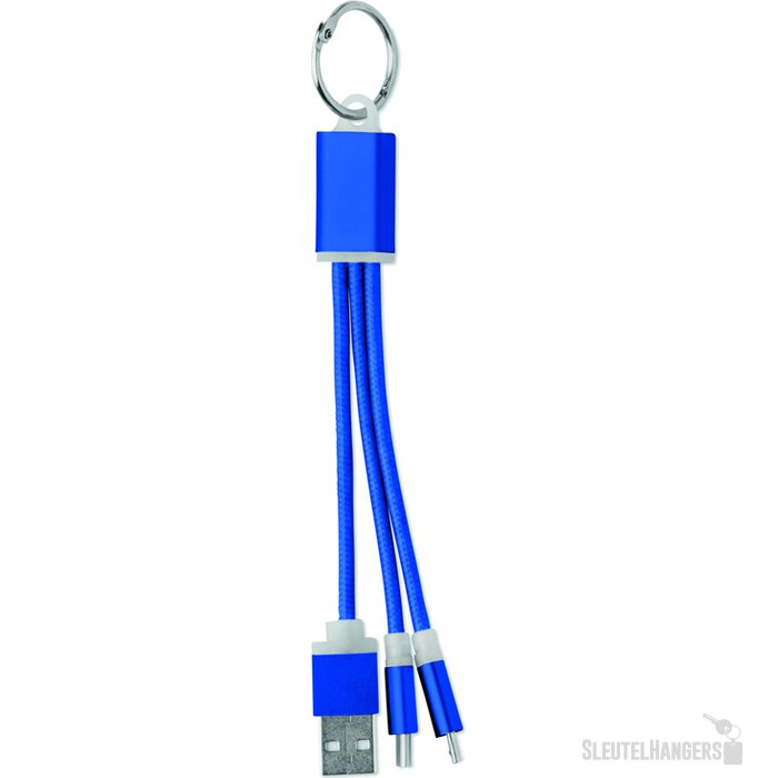 Sleutelhanger met oplaadkabel Rizo royal blauw