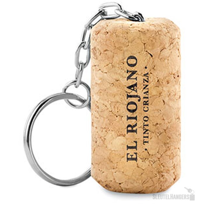 Sleutelhanger met kurk Beige