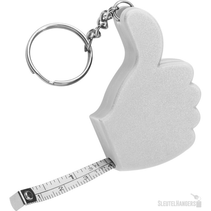 Sleutelhanger met rolbandmaatje wit