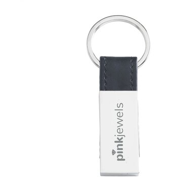 Metalen Sleutelhanger Met Pu Detail Zwart Metalen Sleutelhanger Met Pu Detail Zwart