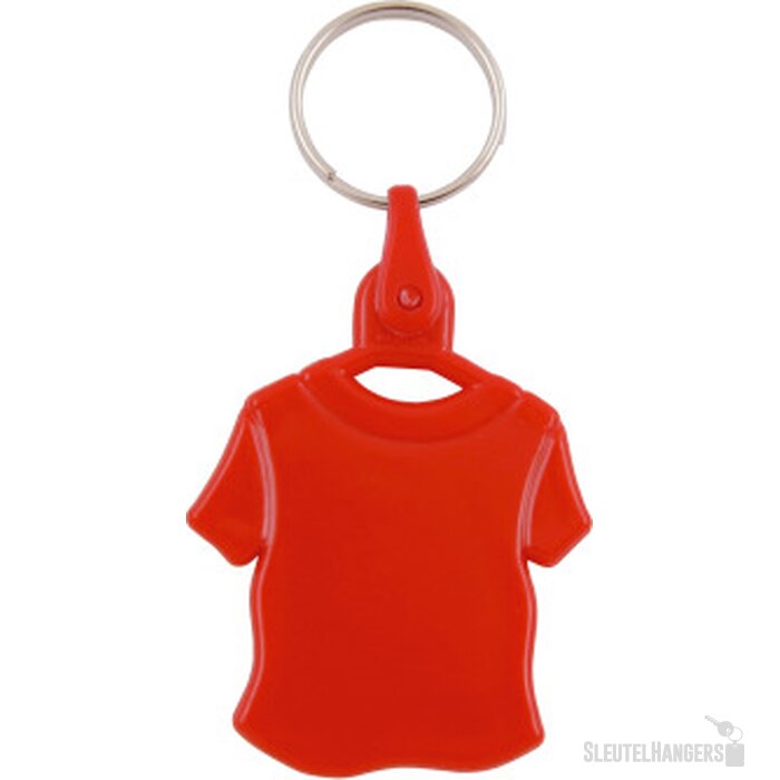 Kunststof sleutelhanger T-shirt rood