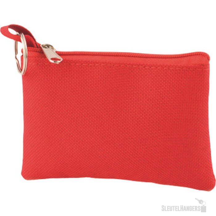 Sleuteltasje met rits polyester 600D rood