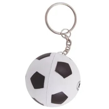 Anti-stress Voetbal met sleutelhanger wit/zwart Zwart Anti-stress Voetbal met sleutelhanger wit/zwart Zwart