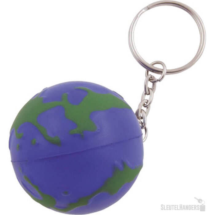 Anti-stress Wereldbol met sleutelhanger donkerblauw